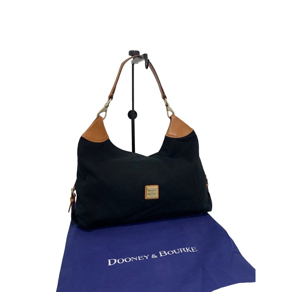 Dooney And Bourke Large Black Canvas Over Shoulder Bag